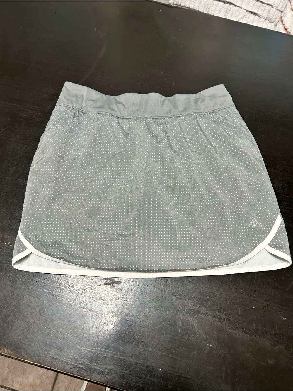adidas Light Gray Mini Athletic Skort with Dot Print